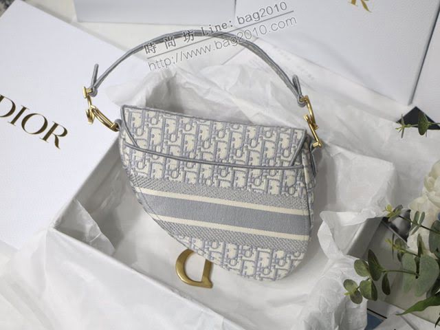 Dior女包 迪奧saddle Oblique限定款刺繡馬鞍包 Dior手提肩背包  dfk1850